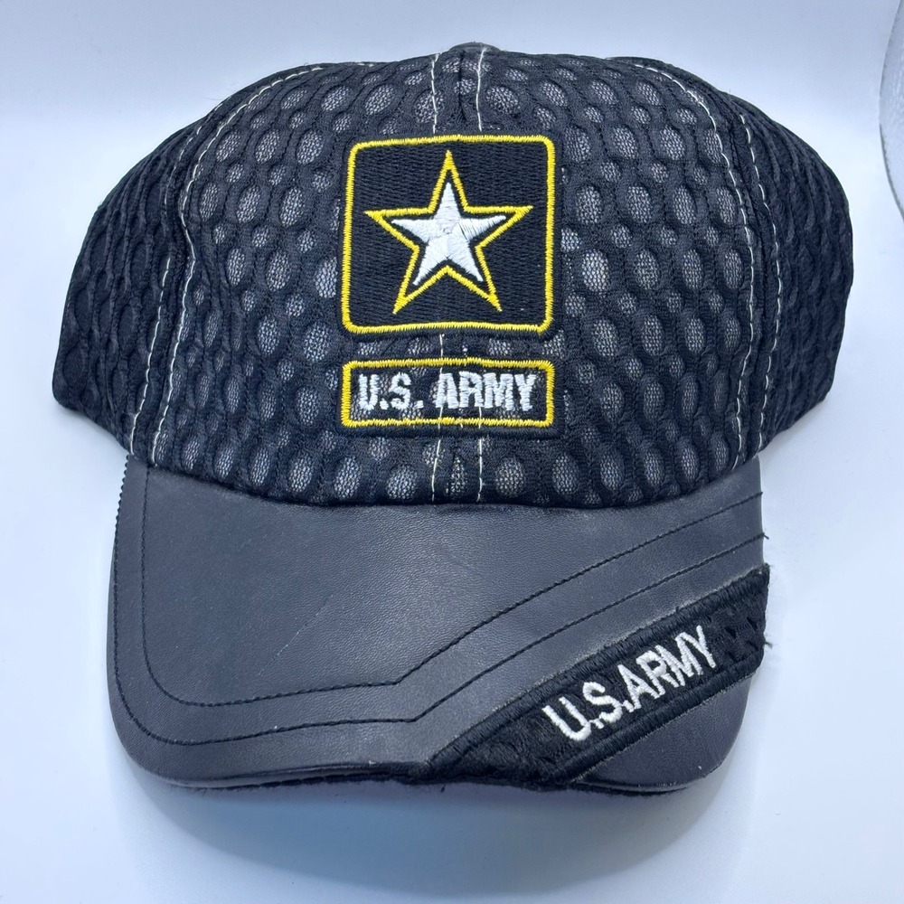 U.S. Army Baseball‎ Cap Mens OSFA Black Honeycomb Mesh Embroidered Tactical Hat
